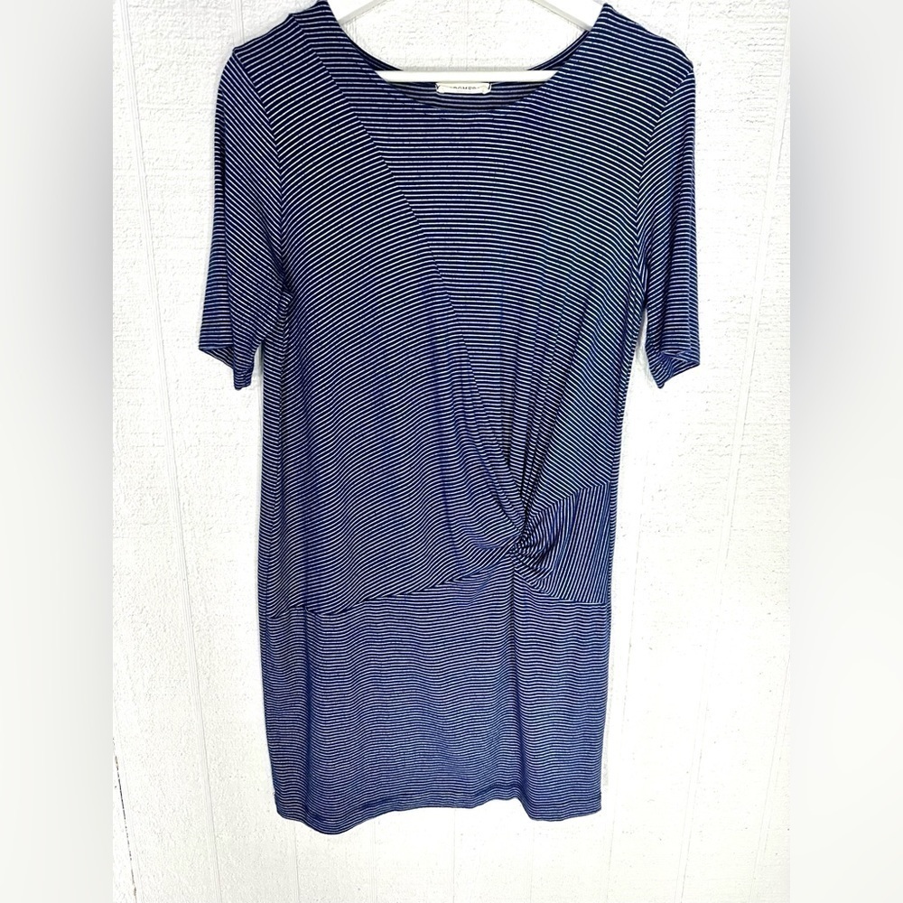 Promesa side gathered striped jersey dress size M